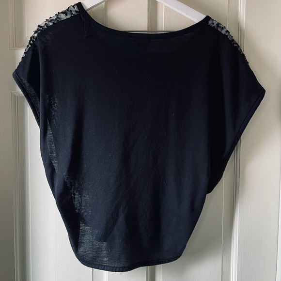 Black Sequin Top (Large arm openings) - Picture 3 of 4
